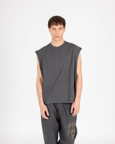 MUSCLE TEE - WASHED CHARCOAL