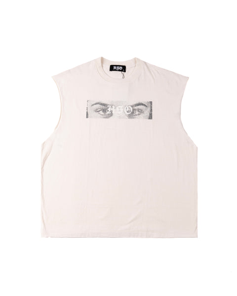 GRAPHIC MUSCLE TEE - WASHED OFF WHITE