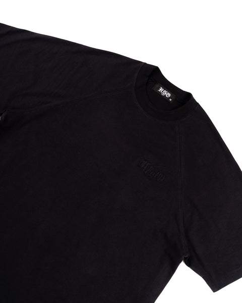 SUEDE RAGLAN TEE IN BLACK