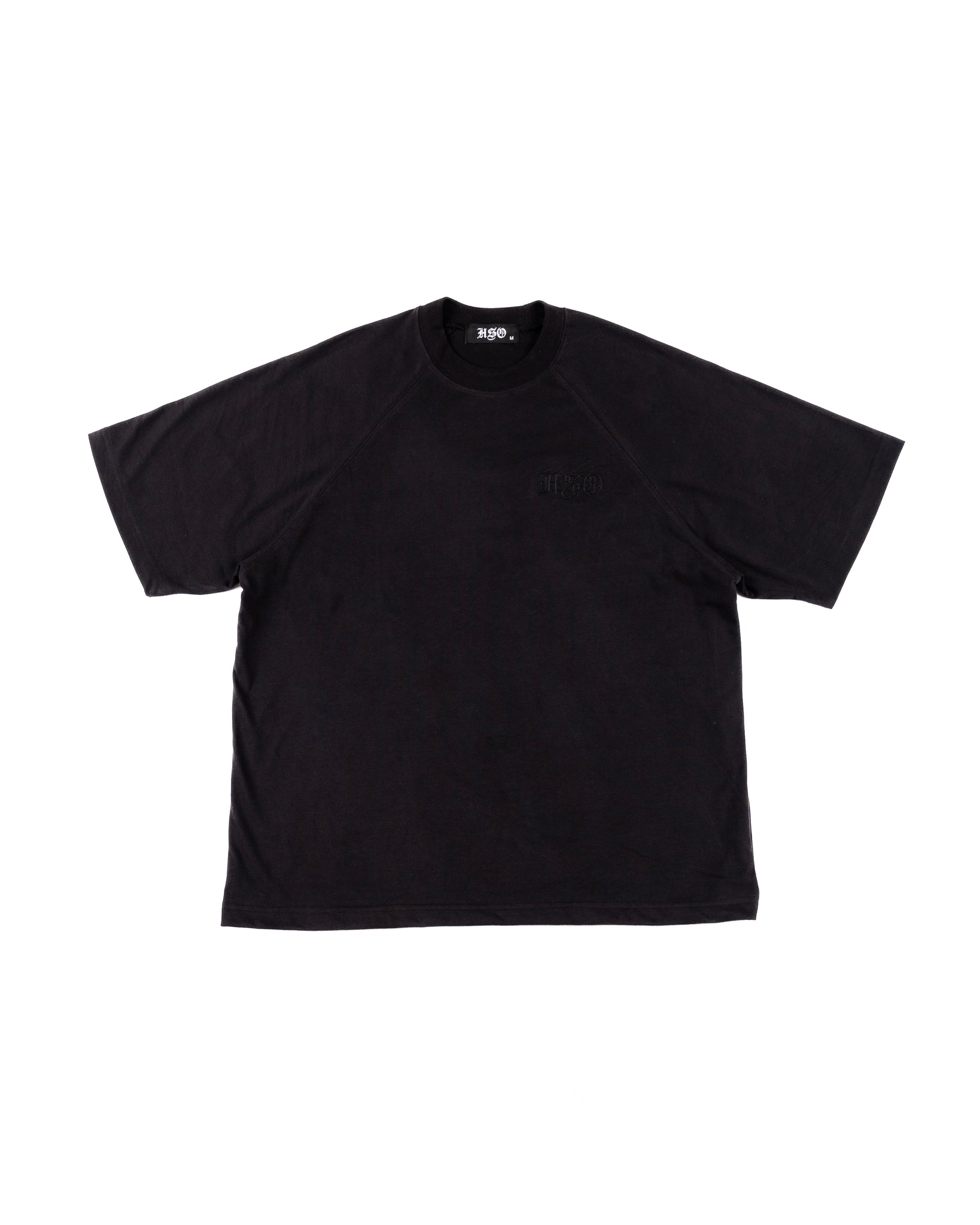 SUEDE RAGLAN TEE IN BLACK