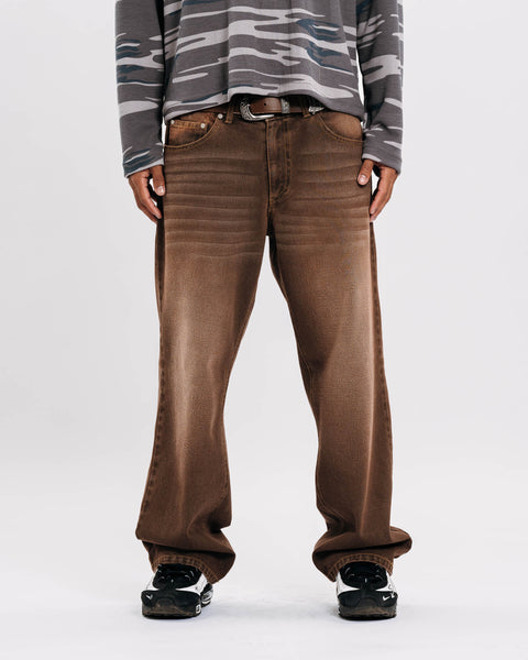 BAGGY JEANS IN FADED BROWN