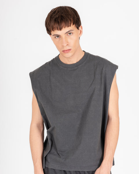 MUSCLE TEE - WASHED CHARCOAL