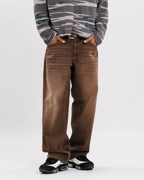 BAGGY JEANS IN FADED BROWN