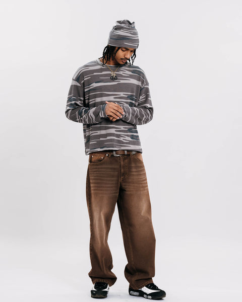 BAGGY JEANS IN FADED BROWN