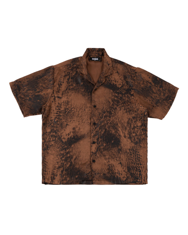 PRINTED OPEN COLLAR SHIRT
