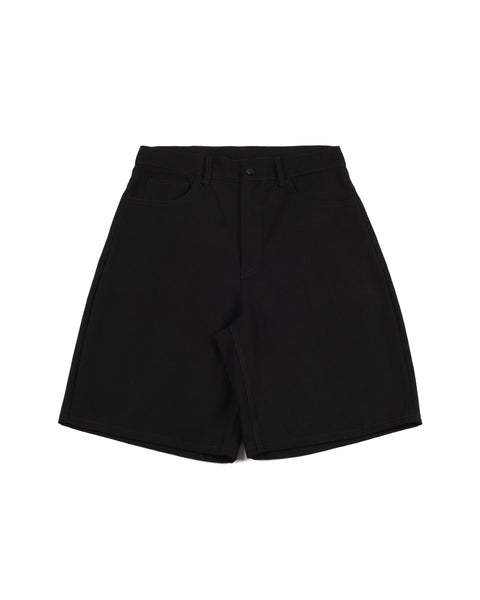 RAW DENIM BAGGY SHORT BLACK