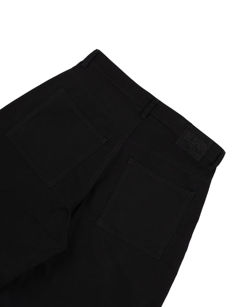 RAW DENIM BAGGY SHORT BLACK