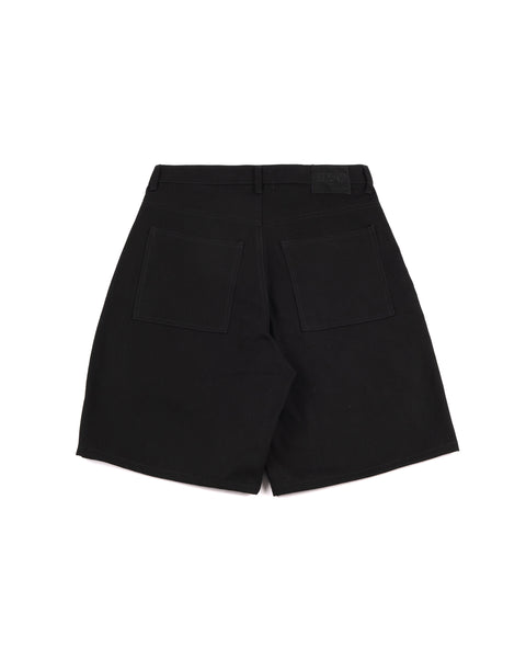 RAW DENIM BAGGY SHORT BLACK