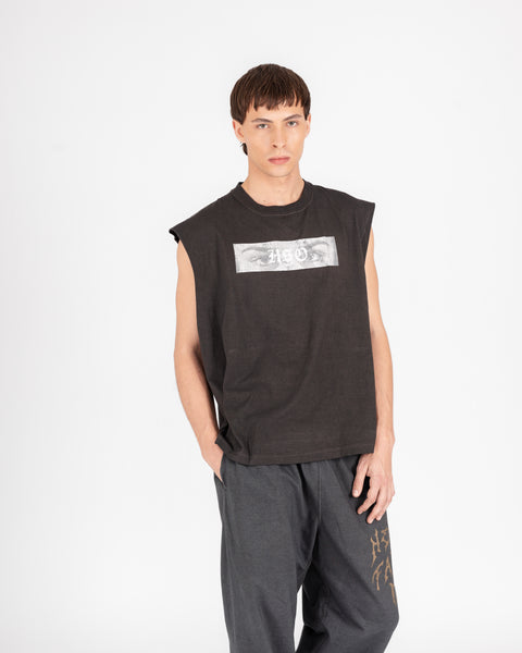 GRAPHIC MUSCLE TEE - WASHED BLACK