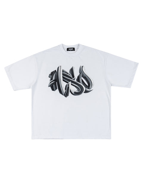 3D GRAFFITI LOGO HEAVY BOX TEE WHITE