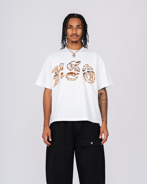 ARCH LOGO BURN HEAVY BOX TEE WHITE