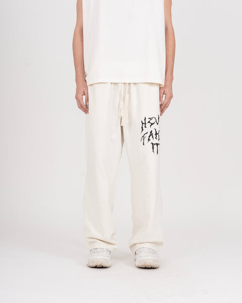 WIDE WASHED PANTS - OFF WHITE