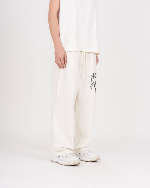 WIDE WASHED PANTS - OFF WHITE