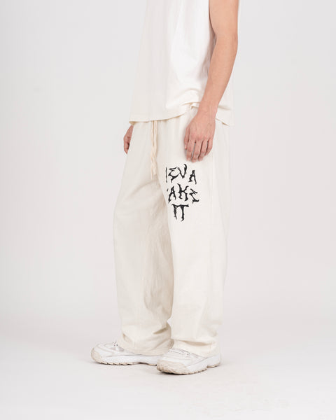 WIDE WASHED PANTS - OFF WHITE