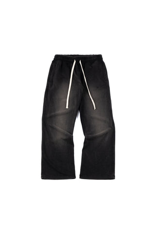 FLARED LOUNGE PANTS IN SUNDRIED WASHED BLACK