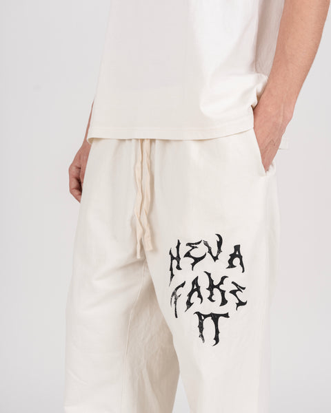 WIDE WASHED PANTS - OFF WHITE