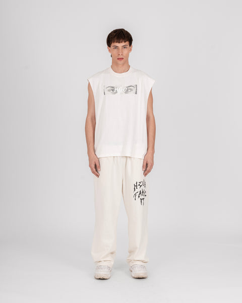 WIDE WASHED PANTS - OFF WHITE