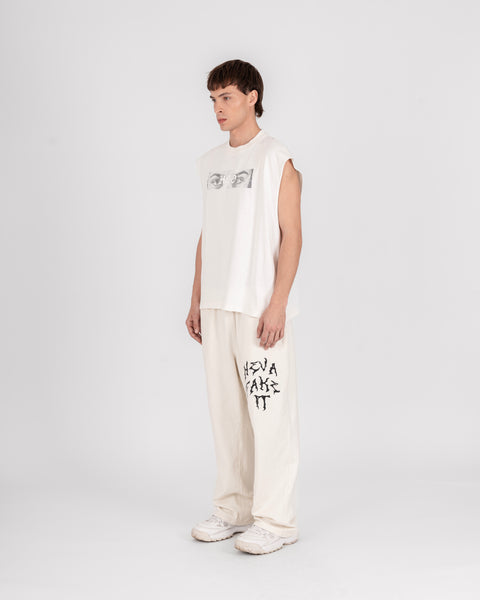 GRAPHIC MUSCLE TEE - WASHED OFF WHITE