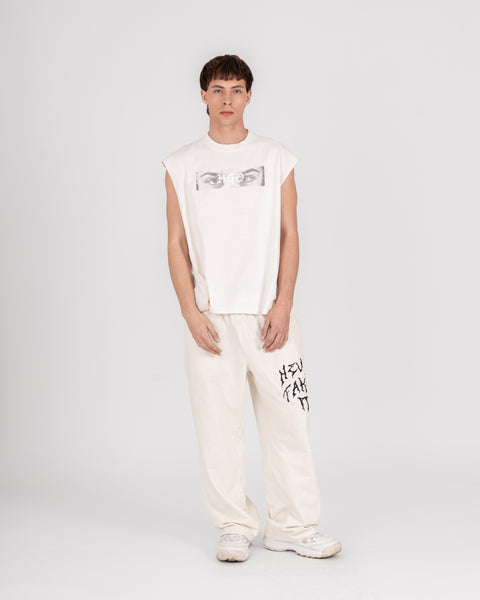 WIDE WASHED PANTS - OFF WHITE