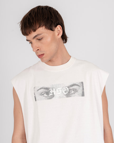 GRAPHIC MUSCLE TEE - WASHED OFF WHITE