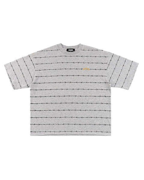 BARB ARCH LOGO HEAVY BOX TEE GRAY