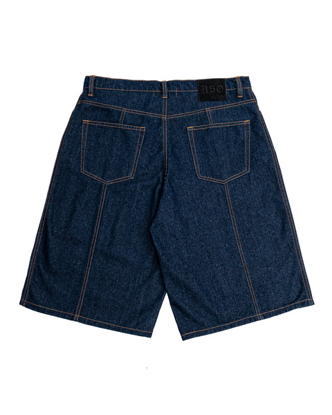 DENIM PANEL SHORTS - INDIGO