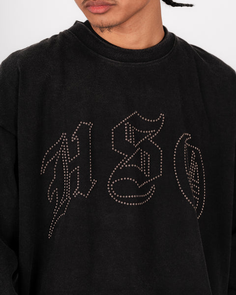 RHINESTONE L/S HEAVY BOX TEE