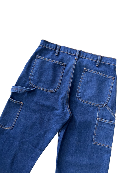 DENIM DOUBLE KNEE UTILITY PANTS - DARK