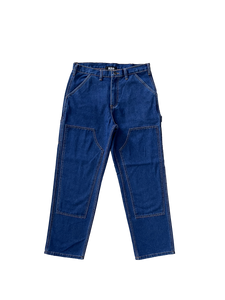 DENIM DOUBLE KNEE UTILITY PANTS - DARK