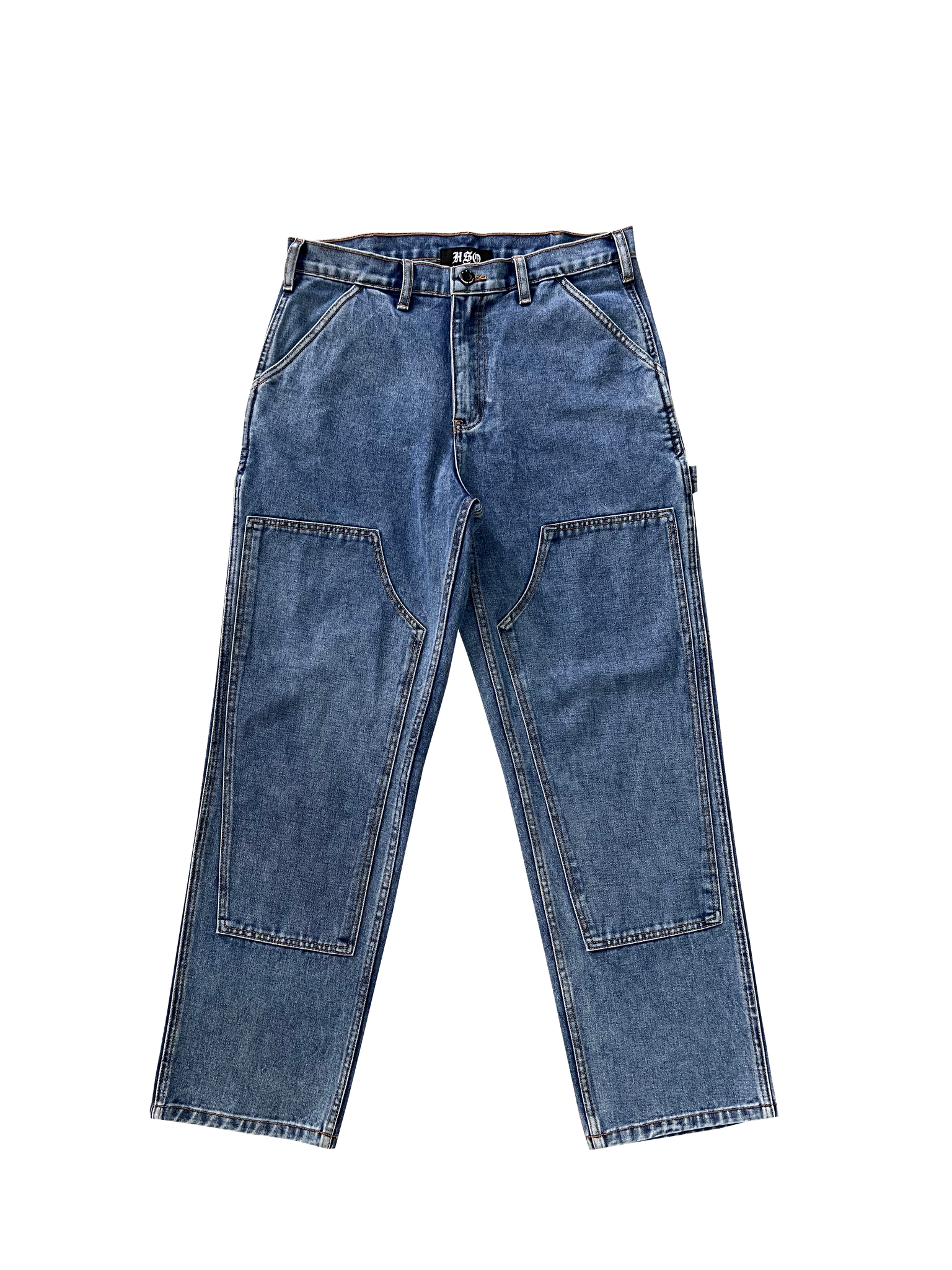 DENIM DOUBLE KNEE UTILITY PANTS - LIGHT