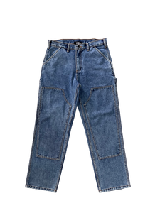 DENIM DOUBLE KNEE UTILITY PANTS - LIGHT