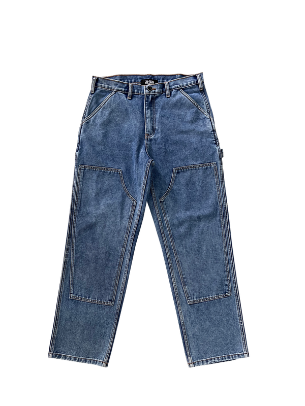 DENIM DOUBLE KNEE UTILITY PANTS - LIGHT
