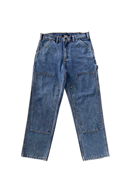 DENIM DOUBLE KNEE UTILITY PANTS - LIGHT