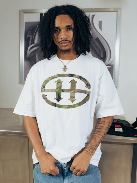 EMBLEM CAMOU BOX TEE WHITE