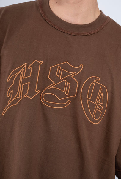 ARCH LOGO BOX TEE IN WASHED BROWN