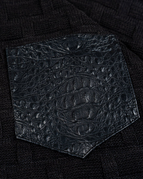 KNITTED HENLEY L/S BLACK