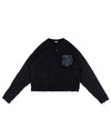 KNITTED HENLEY L/S BLACK