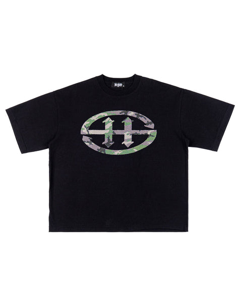 EMBLEM CAMOU BOX TEE BLACK
