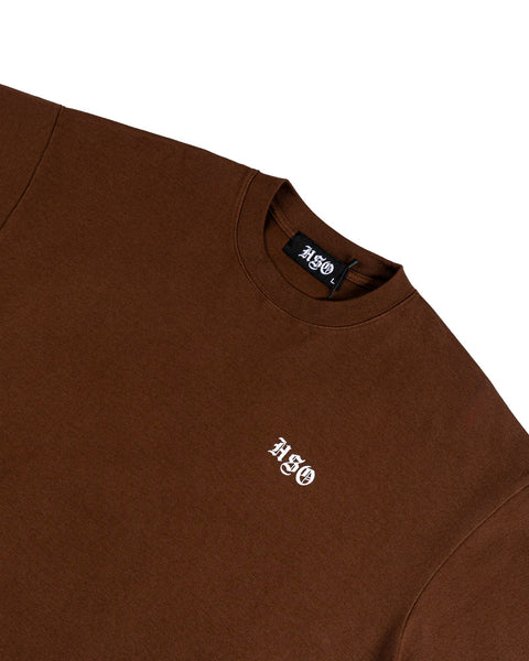 LOGO HEAVY BOX TEE BROWN