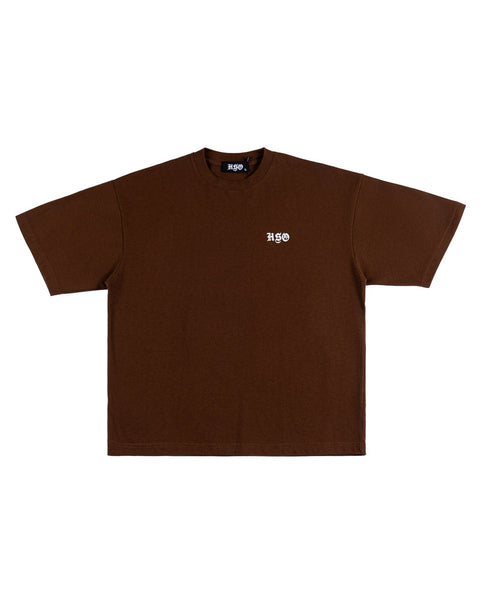 LOGO HEAVY BOX TEE BROWN