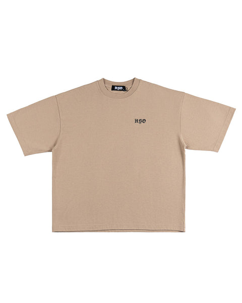 LOGO HEAVY BOX TEE BEIGE