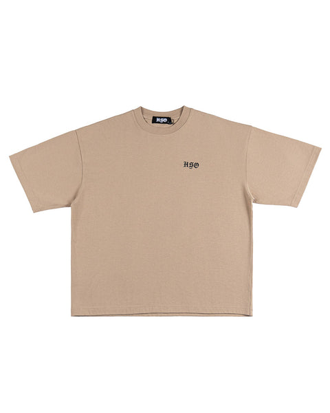 LOGO HEAVY BOX TEE BEIGE