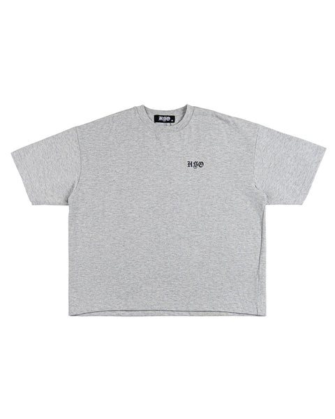 LOGO HEAVY BOX TEE HEATHER GRAY