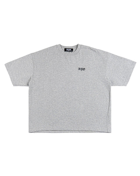 LOGO HEAVY BOX TEE HEATHER GRAY