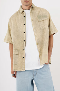 BUTTON DOWN SHIRT IN OVERDYED AVOCADO