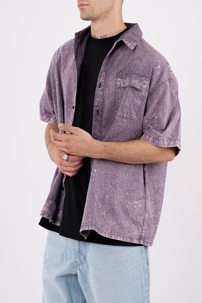 BUTTON DOWN SHIRT IN OVERDYED GRAPE