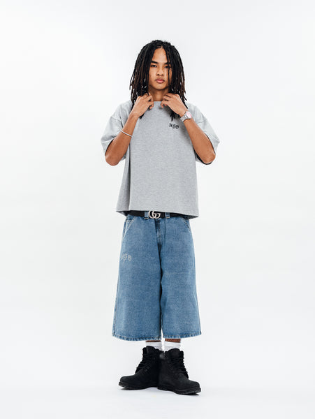 LOGO HEAVY BOX TEE HEATHER GRAY