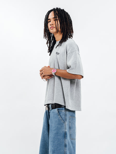 LOGO HEAVY BOX TEE HEATHER GRAY