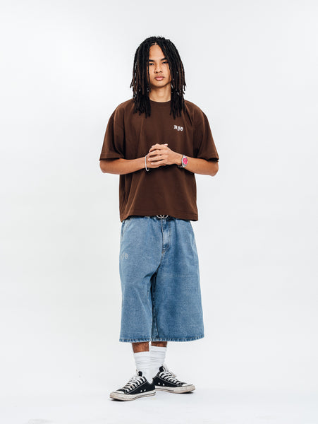 LOGO HEAVY BOX TEE BROWN