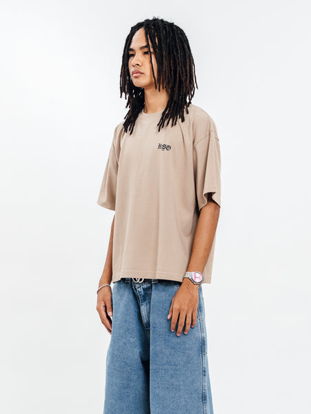 LOGO HEAVY BOX TEE BEIGE